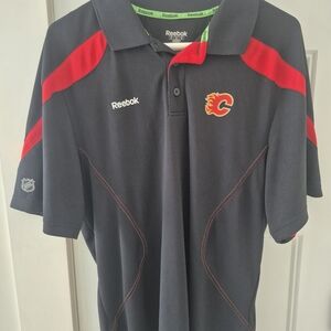 Reebok Black and Red Polo Shirt
